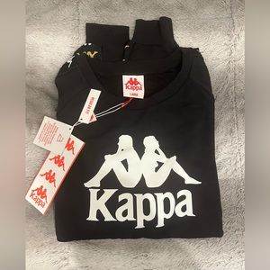 BRAND NEW NWT KAPPA 222 SWEATSHIRT LARGE in Black smoke and yellow Mens w Tags